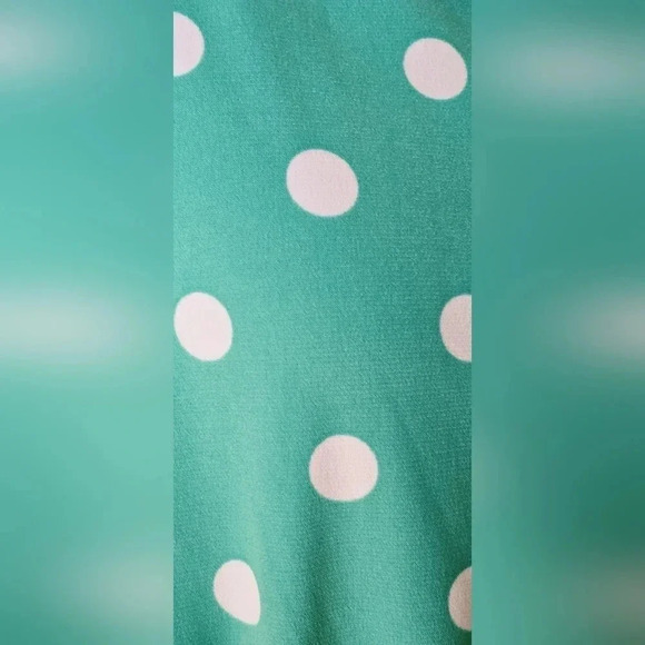 DressBarn, Size 14, Green Polka Dot Wrap Waist Dress - Picture 9 of 10